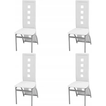 Jídelní židle Moderní jídelní židle bílé 43x55,5x108cm Ocel a umělá kůže