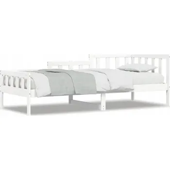 Pohovka Univerzální dřevěné lehátko/pohovka, masivní borovicové dřevo, bílá, 203,5x98x68