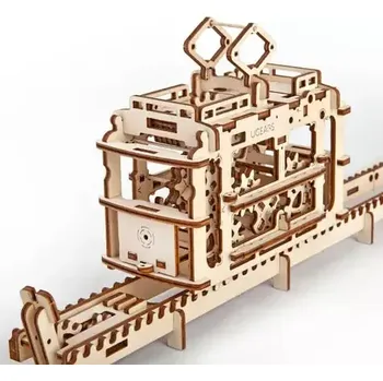 Ugears 3D dřevěné mechanické puzzle Kabinová lanovka s tratí (UG70008)