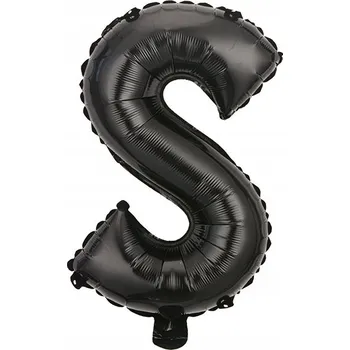 Balónek Fóliový balónek písmeno S černý 40 cm Nápis Černé písmeno Svatební Hostina Narozeniny