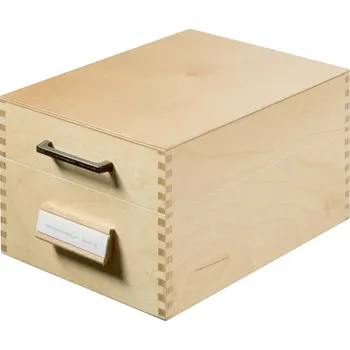 Kartotéka HAN 506 506 kartotéční krabice přírodní dřevo max. počet karet: 900 karet DIN A6 na šířku s kovovou konstrukcí , odklápěcí víko s rukojetí