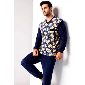 Pánské pyžamo Pánské Pyžamo Dlouhé FOLTÝN PD 361 Velikost: 4XL