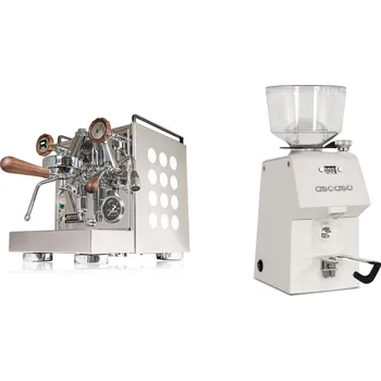 Kávovar Rocket Espresso Appartamento, white, walnut + Ascaso H64, white