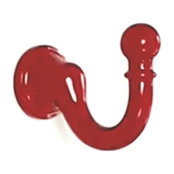 Věšák H1a Háček s vrutem červená (Nástěnný háček. Vhodné řešení pro nábytek v interiéru.)