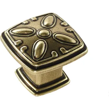Nábytkové kování 91088 knopka rustiko čtverec 31x31mm, staromosaz (Nábytková knopka o průměru 31 mm v povrchu mosaz. Jednoduchý a funkční doplněk do interiéru.)