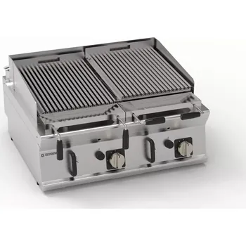 Zahradní gril Nastavitelný plynový lávový gril 16 kW double 2x 46×36 cm | TECNOINOX 713148