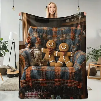 deka Deka Přehoz sváteční vánoční perníčky stromeček měkký dárek 150x200cm CK13