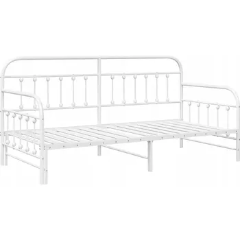 Postel Bílý kovový rám postele 207 x 186 x 100 cm