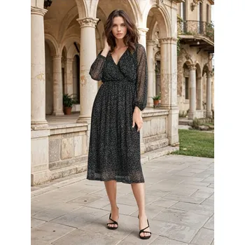 Dámské šaty Sinsay - Midi šaty s potiskem - vícebarevná - 3614Z-MLC - 3614Z-MLC-S-1