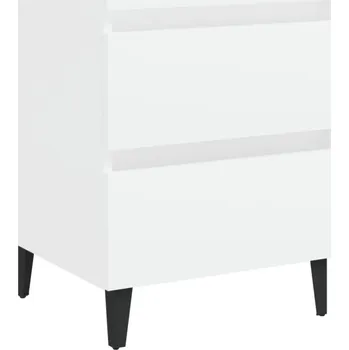 Noční stolek Noční stolek se dvěma zásuvkami, bílý, 40x35x50 cm