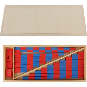 Dřevěná hračka MONTESSORI ČÍSELNÉ TYČE VZDĚLÁVACÍ MATEMATICKÉ HRAČKY