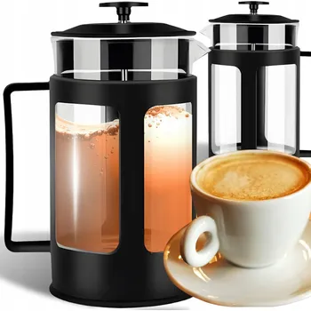 Konvice na čaj FRENCH PRESS KONVICE NA KÁVU A ČAJ 1L SKLENĚNÁ VINTAGE S UCHEM