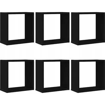 police Nástěnné police kostky, 6 ks, černý dub, 30x15x30 cm