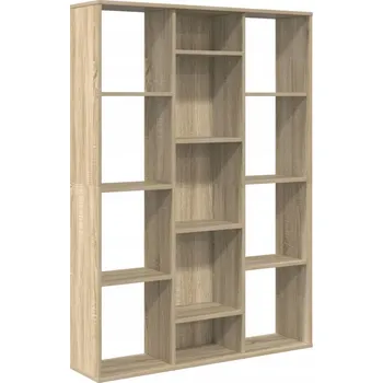 regál Regál Dělící Stěna Dub Sonoma s 13 Policemi 100x24x140 cm