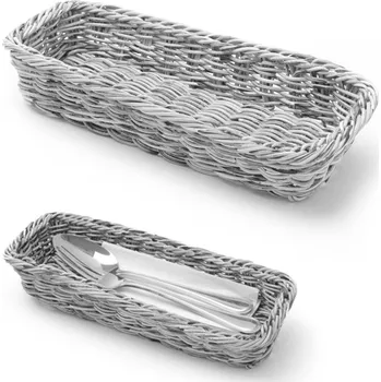 Příbor Košík na příbory vidličky nože lžíce šedý melír