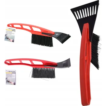 Autoškrabka Zimní příslušenství do auta Škrabka DUNLOP Kartáč 2v1 31 CM Červený na led