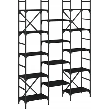 Knihovna Regál na knihy s otevřenými policemi, 127,5x28,5x172,5 cm, černý