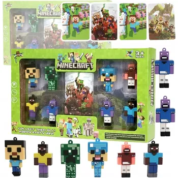 Figurka Sada 8 Figurek KLÍČENKY 8 Karet Minecraft SADA KARET + FIGUREK DÁREK