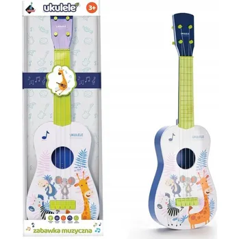 Hudební nástroj pro děti PLASTOVÁ UKULELE KYTARA PRO DĚTI 60cm 4 STRUNY