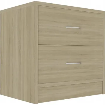 Noční stolek Noční stolek z materiálu na bázi dřeva, dub sonoma, 40x30x40 cm, 2 zásuvky