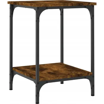 Konferenční stolek Konferenční stolek s poličkami, kouřový dub, 40 x 40 x 55 cm