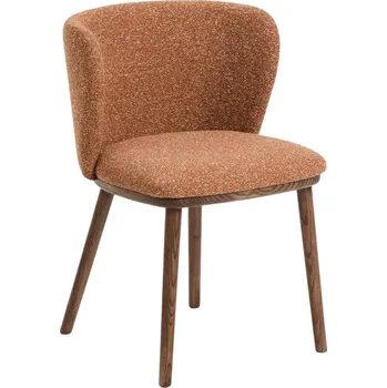 Jídelní židle Kave Home Terakotová jídelní židle Ciselia s ořechovou podnoží