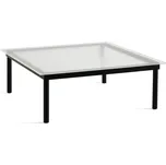 Hay, Konferenční stolek Kofi, deska z rýhovaného skla, 100 x 100 cm, s nohami z černého dubu - Formadore