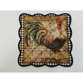 Nákupní taška Textilní prostírání na stůl čtverec 18,5 cm - černé - kohout č.2