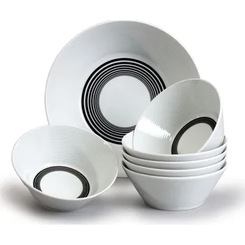 Nádobí Thun 1794 Lea, kompotová souprava, kružnice, porcelán, 7 d., Thun