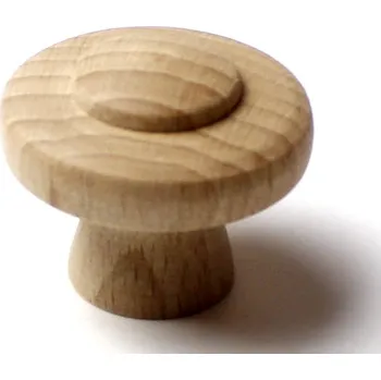 Nábytkové kování 48050 knopka dřevěná pr.34mm přírodní (Nábytková knopka o průměru 34 mm. Jednoduchý a funkční doplněk do interiéru.)