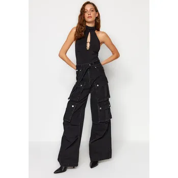 Pánské džíny Džíny Trendyol X Sagaza Studio Anthracite Cargo Pocket Trendyol černá 2466242