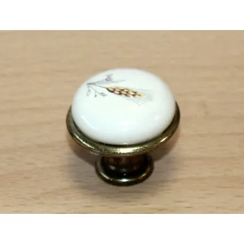 Nábytkové kování 11053 knopka 29mm mosaz - porcelánový klásek (Nábytková knopka 29 o průměru 29 mm v povrchu mosaz. Praktický doplněk do interiéru.)