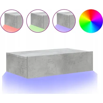 Televizní stolek TV stolek s LED RGB podsvícením, dřevotříska, šedá betonu, 60x35x15,5 cm