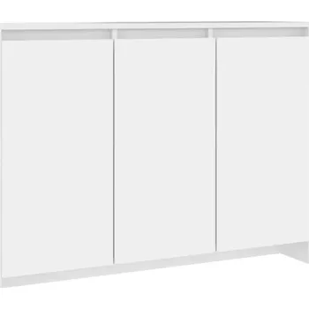 Komoda Boční skříňka se 3 dveřmi, materiál na bázi dřeva, bílá, 102 x 33 x 75 cm