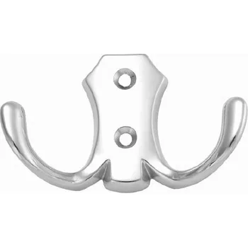 Věšák 91048 dvojháček satén chrom (Nástěnný dvojháček v povrchu satén chrom. Praktický doplněk do interiéru.)