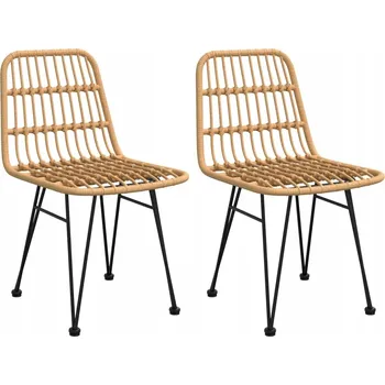 Ratanové zahradní židle 48 x 62 x 84 cm, ocelové, šedé, 2 ks