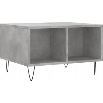 Konferenční stolek Konferenční stolek s přihrádkami, šedý betonu, 60x50x36,5 cm, kovové nohy