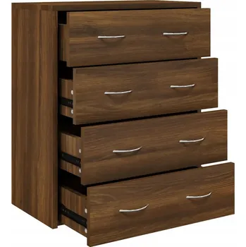 Komoda Komoda se 4 zásuvkami, hnědý dub, 60 x 30,5 x 71 cm