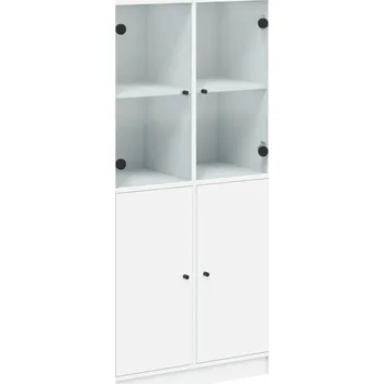 Knihovna Skříňka na knihy s dvířky, bílá, 68x37x142 cm, dřevotříska