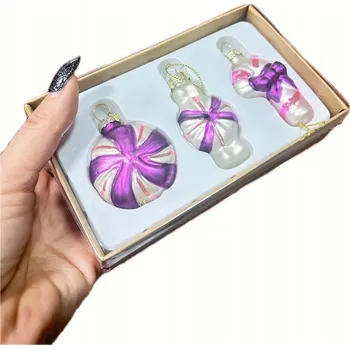 Vánoční ozdoba Sada vánočních baněk skleněných 3 ks