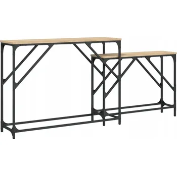 Konferenční stolek Sada 2 zasouvacích konzolových stolků, dub Sonoma, 100x28x75 cm, 80x22x60 cm