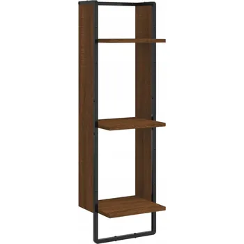 police Nástěnná police z dřevovláknité desky, hnědý dub, 30x25x100 cm