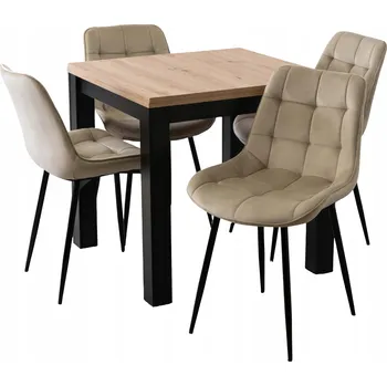 Jídelní stůl Sada čtvercový stůl 80 x 80 cm se rozloží na 160 cm + židle 4 kusů Mebel Elite