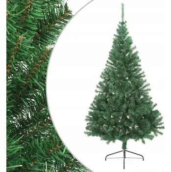 Vánoční stromek Umělý vánoční stromek půlkruhový 180 cm PVC, ocelová základna 115x57,5 cm, zelený
