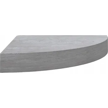 police Stylová rohová police šedo-betonová 35 x 35 x 3,8 cm MDF, kov