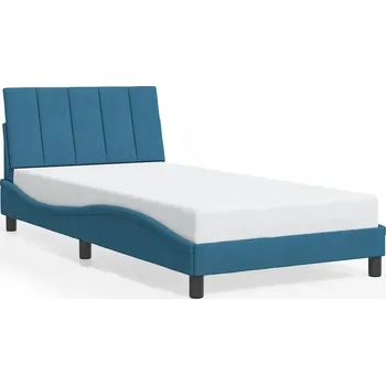 Postel Rám postele s čelem, modrá, 218 x 105 x 74,5 cm, matrace 100 x 200