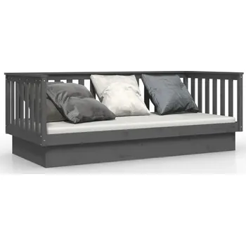 Zahradní lehátko Dřevěné lehátko z borovice šedé barvy 207,5 x 107 x 76 cm