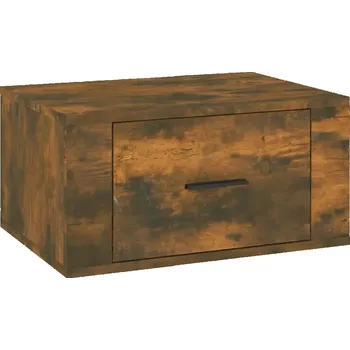 Noční stolek Závěsný Noční Stolek z Materiálu na Bázi Dřeva, Kouřový Dub, 50x36x25