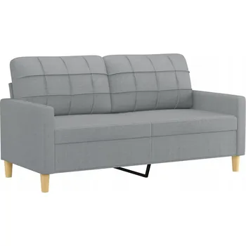 Pohovka Dvojmístná pohovka, světle šedá polyester a kov, 158x77x80 cm