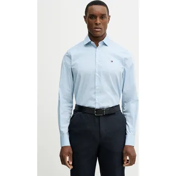 Pánská košile Bavlněná košile Tommy Hilfiger MW0MW41660 modrá 50X, vel. 43